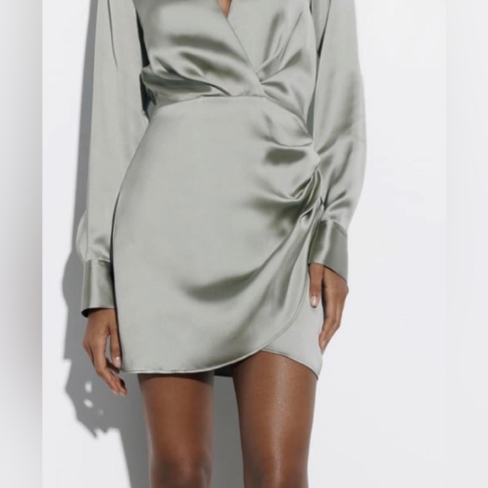 Zara Satin Wrap Dress NWT size XS